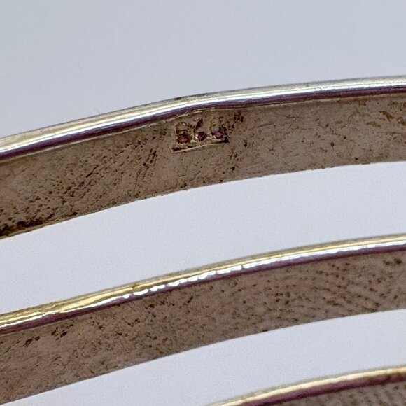 VTG Solid Sterling Silver 925 Abstract Open Cuff Bracelet Size 2.5" Length - Picture 6 of 10